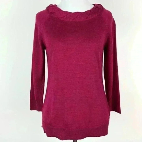 Coldwater creek sweater sz S 6-8 Burgundy 50% wool - Picture 1 of 7